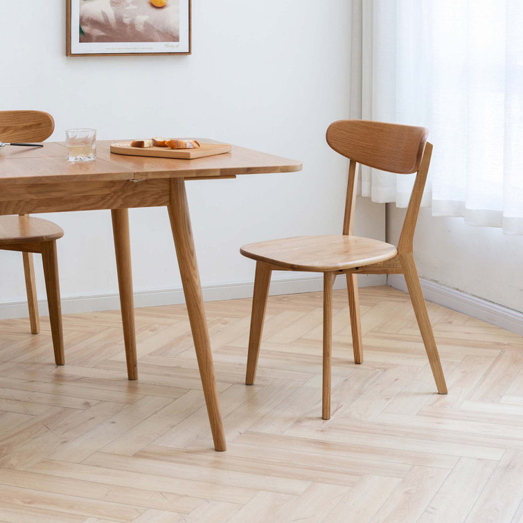 Natural Solid Oak Wood Dining Chair Set of 4