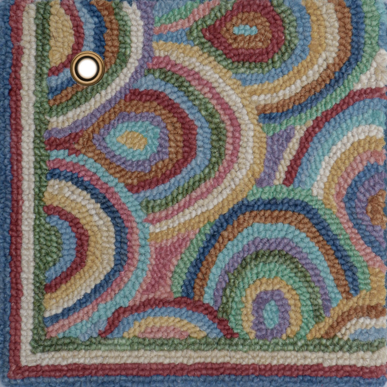 Hand-Tufted Multicolor Wool Rectangular Area Rug 2' x 3'