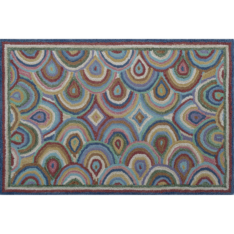 Vibrant Blue Hand-Tufted Wool Rectangular Area Rug