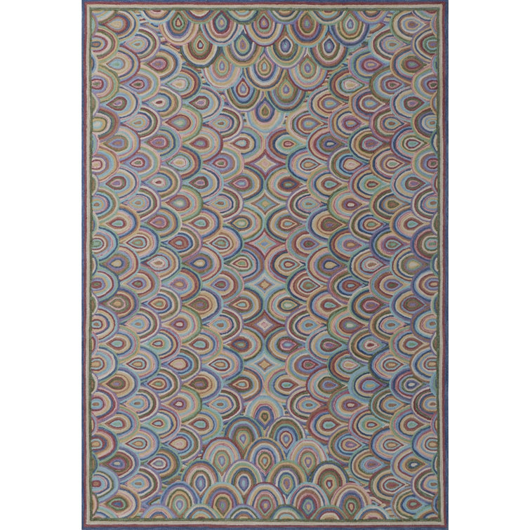 Hand-Tufted Multicolor Wool Rectangular Area Rug 2' x 3'