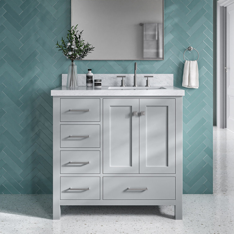 Cambridge 37" Grey Marble Top Single Basin Vanity