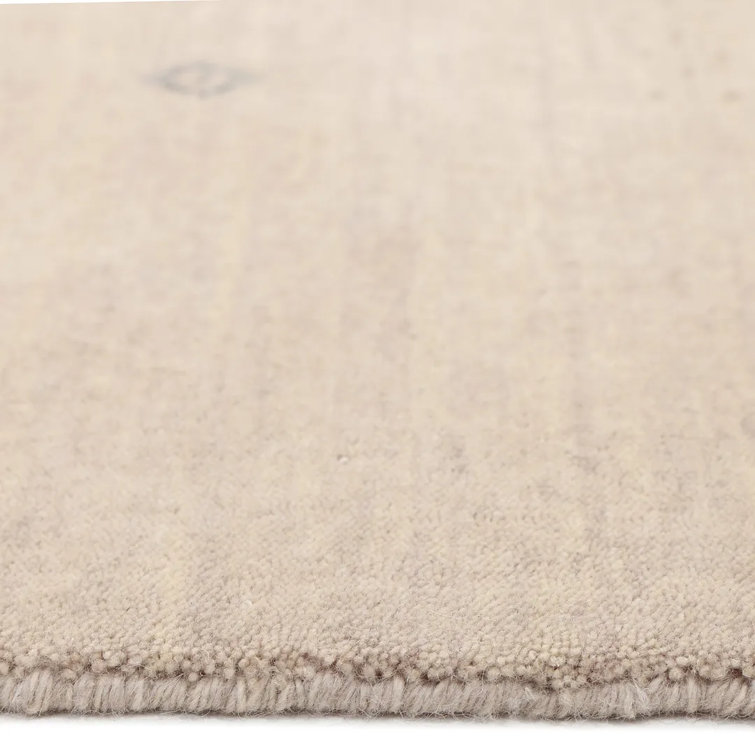 Natural Geometric Hand-Knotted Wool Area Rug 8' x 10'