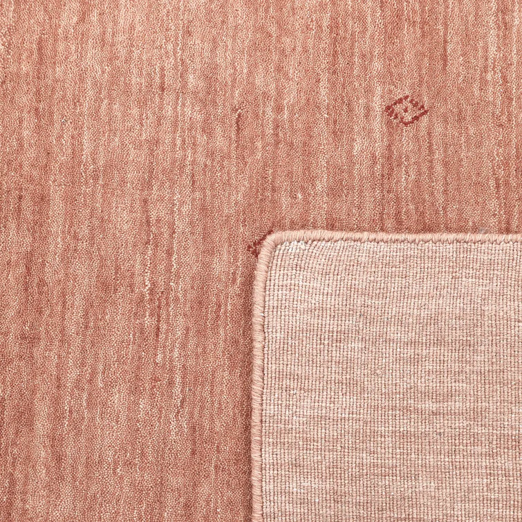 Peach Hand-Knotted Wool Geometric 5' x 8' Area Rug