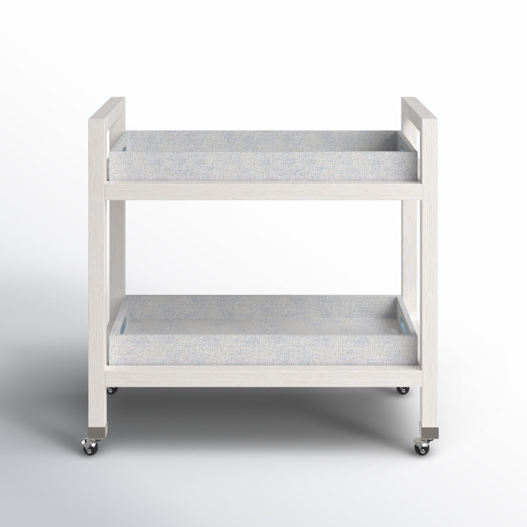 White Sand Oak Bar Cart with Removable Trays