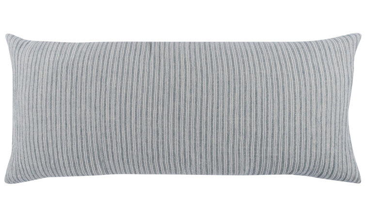 Ash Blue Striped Lumbar Throw Pillow