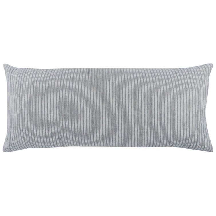 Ash Blue Striped Lumbar Throw Pillow