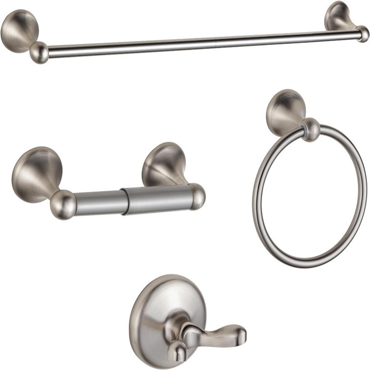 Brushed Nickel 24" Wall Mounted Towel Bar Set