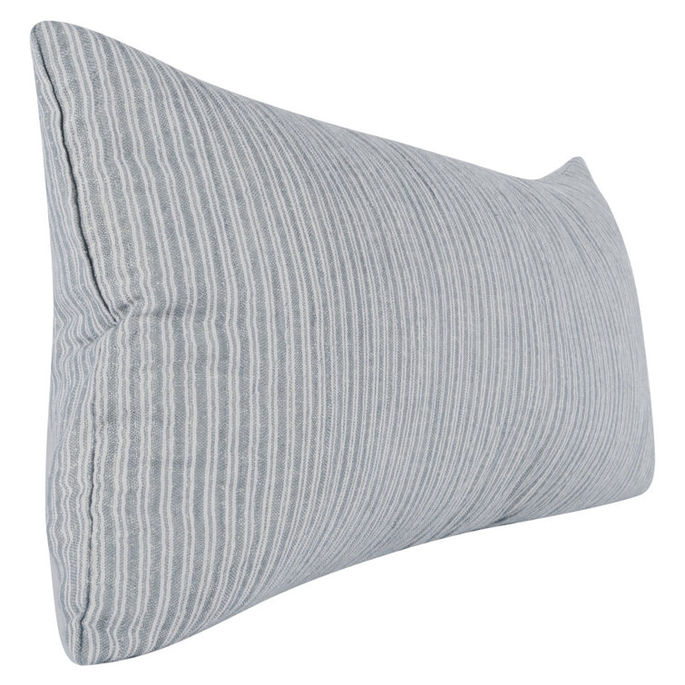 Ash Blue Striped Lumbar Throw Pillow