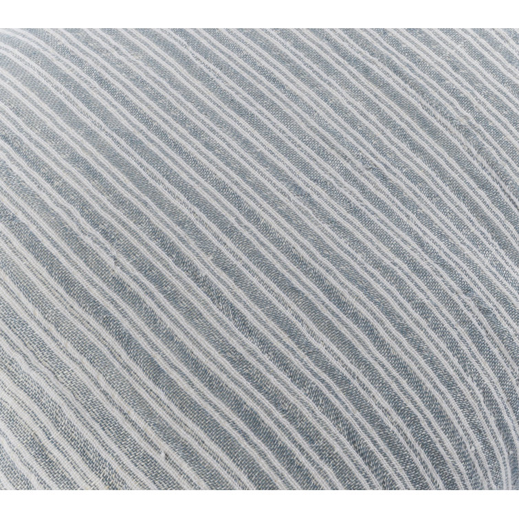 Ash Blue Striped Lumbar Throw Pillow