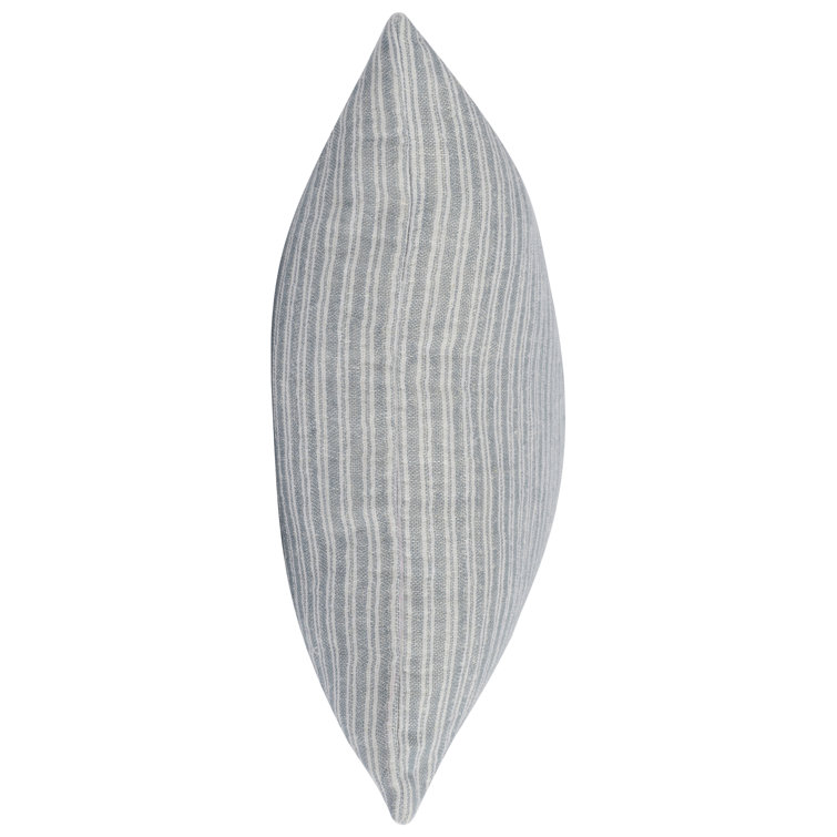 Ash Blue Striped Lumbar Throw Pillow