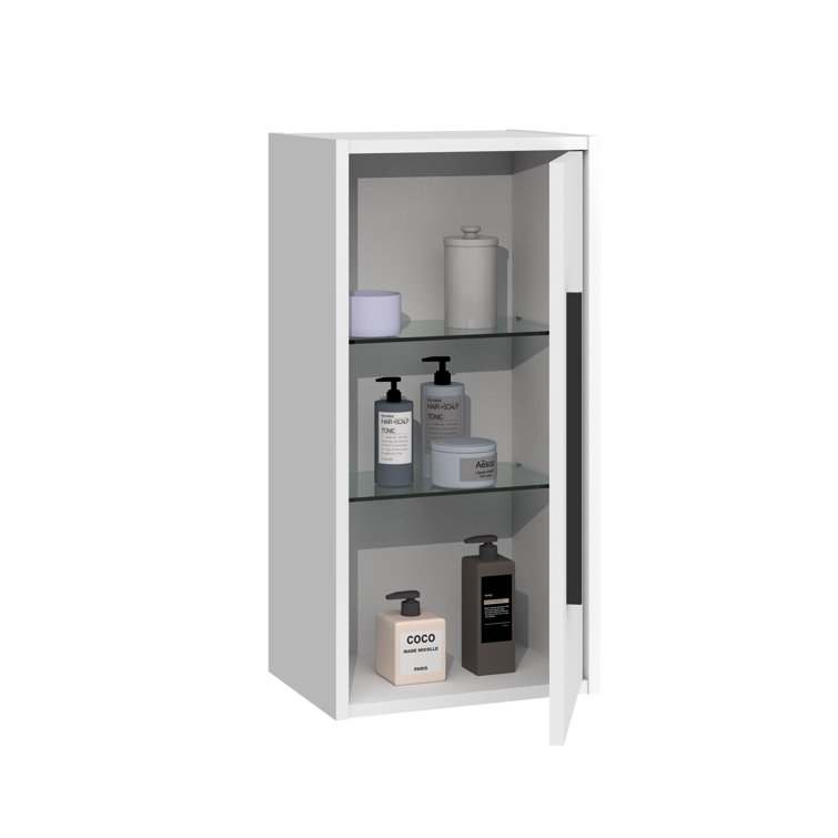Gloss White Engineered Wood Wall Mounted Bathroom Cabinet