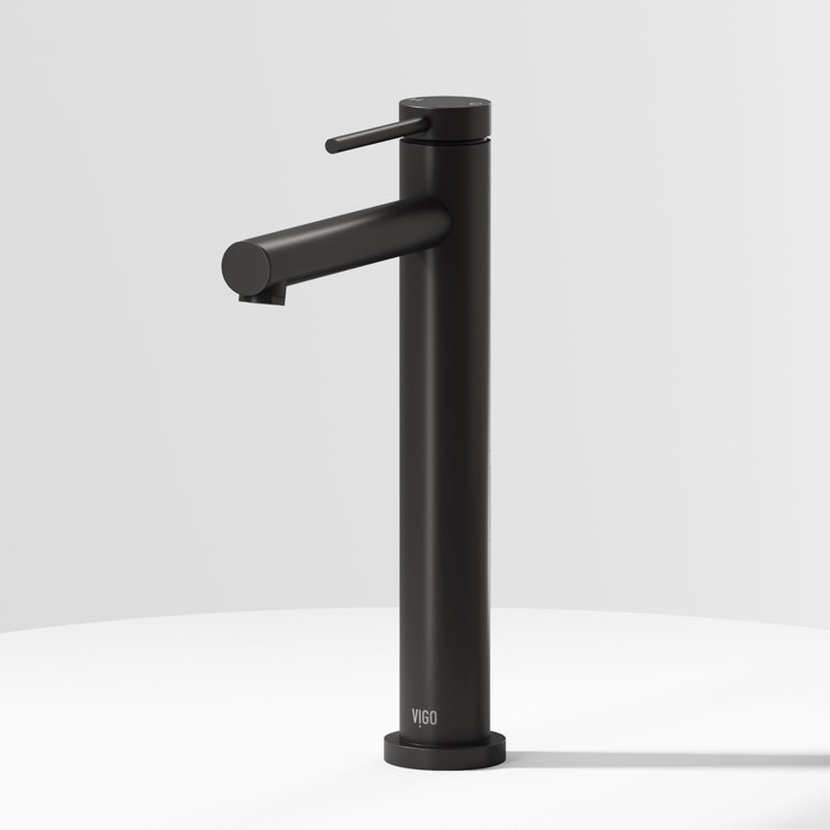 Matte Black 11" Brass Single Handle Vessel Bathroom Faucet