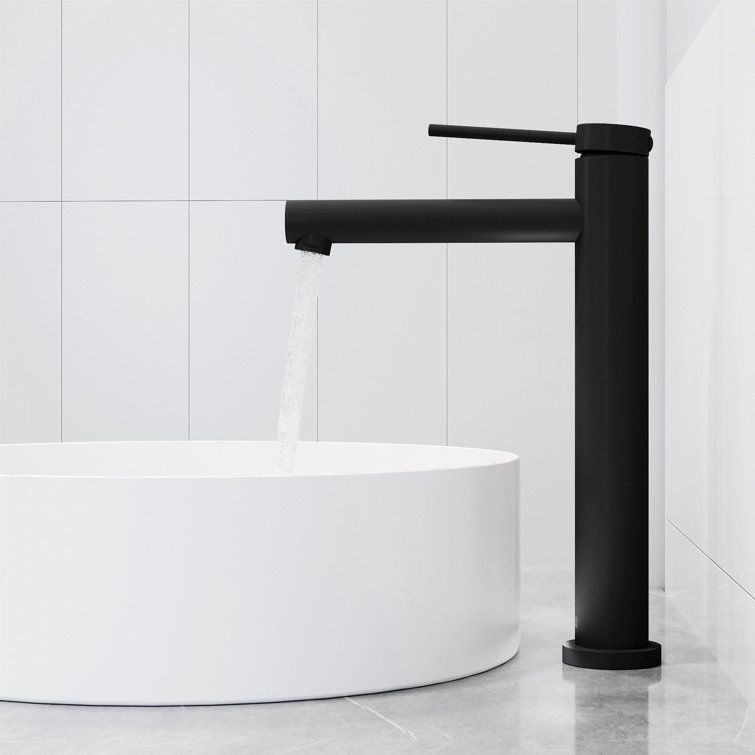 Matte Black 11" Brass Single Handle Vessel Bathroom Faucet