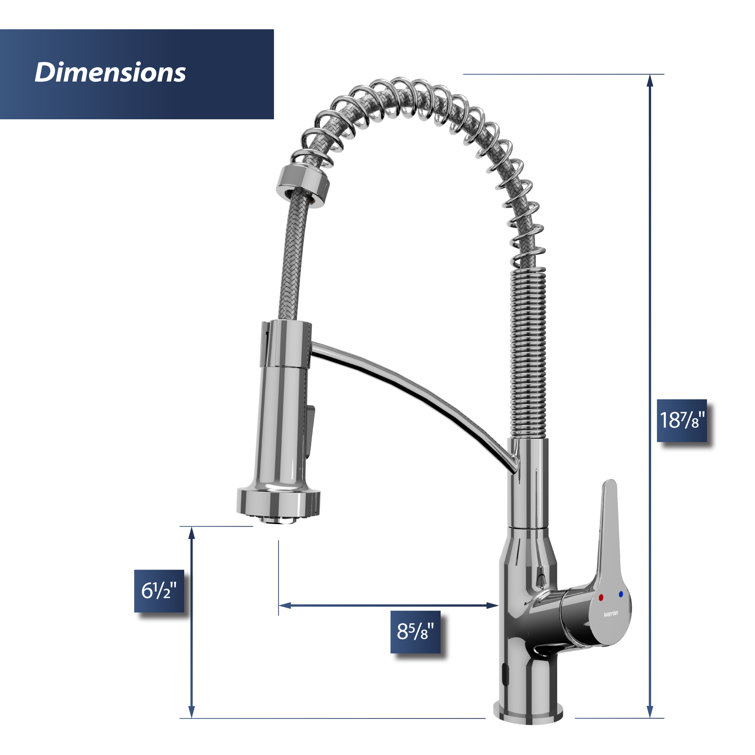 Chrome Pull-Down Touchless Kitchen Faucet with Spray