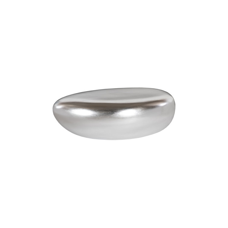 Contemporary Silver Leaf Oval Wood Coffee Table