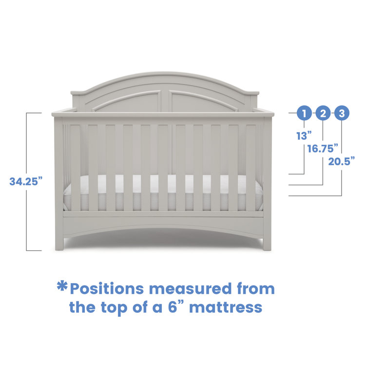 Moonstruck Gray 6-in-1 Convertible Crib with Crown Molding