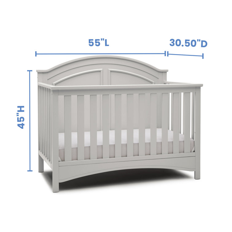 Moonstruck Gray 6-in-1 Convertible Crib with Crown Molding