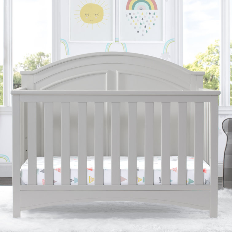 Moonstruck Gray 6-in-1 Convertible Crib with Crown Molding