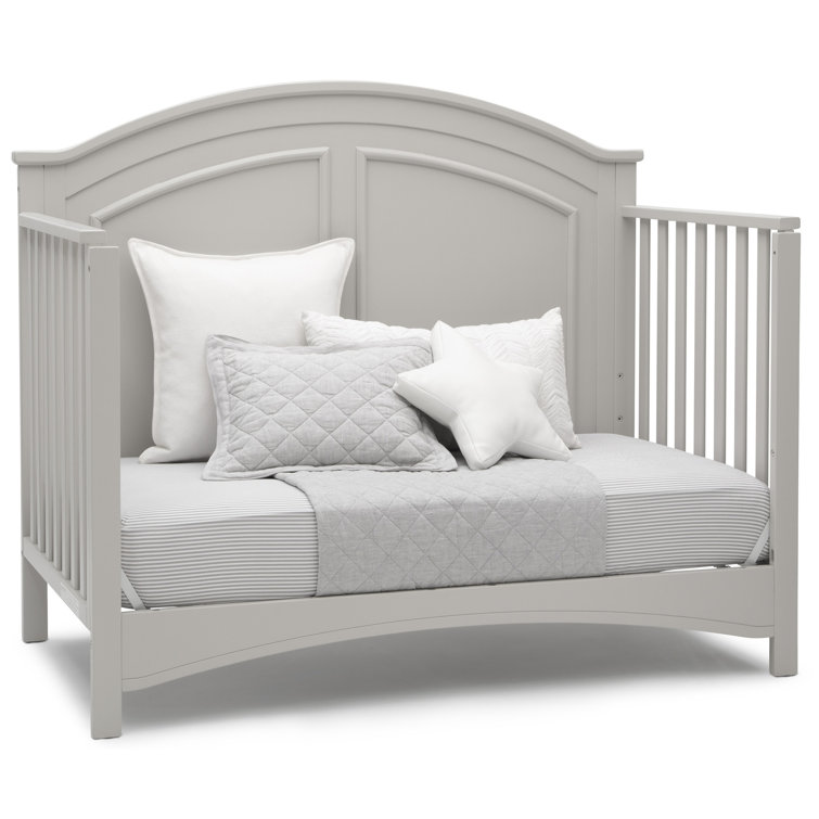 Moonstruck Gray 6-in-1 Convertible Crib with Crown Molding