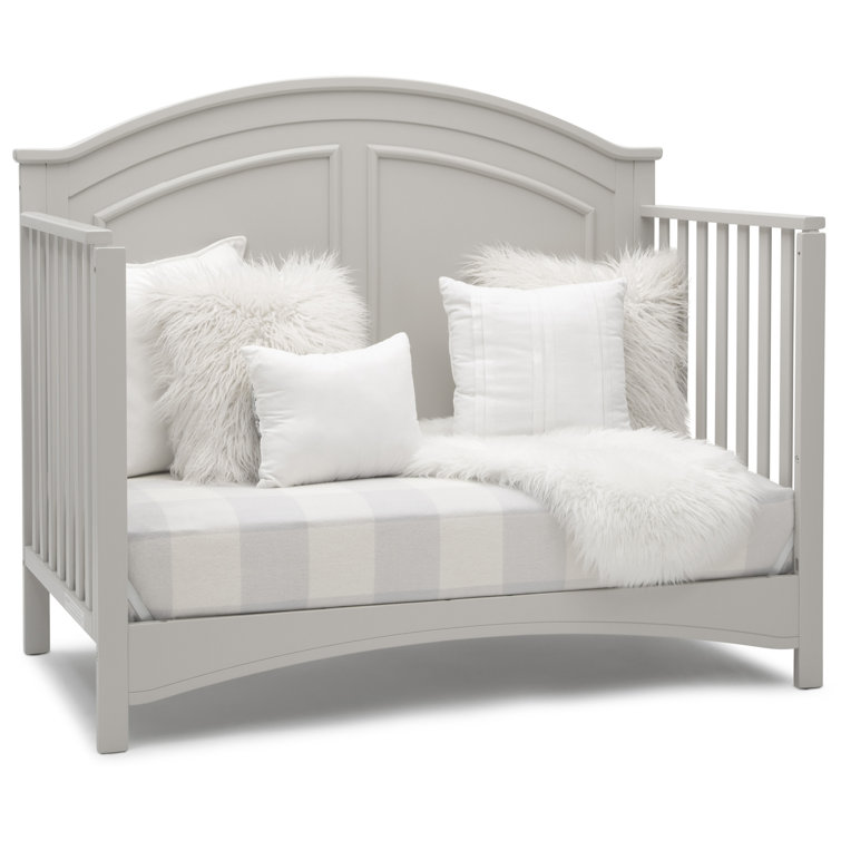 Moonstruck Gray 6-in-1 Convertible Crib with Crown Molding