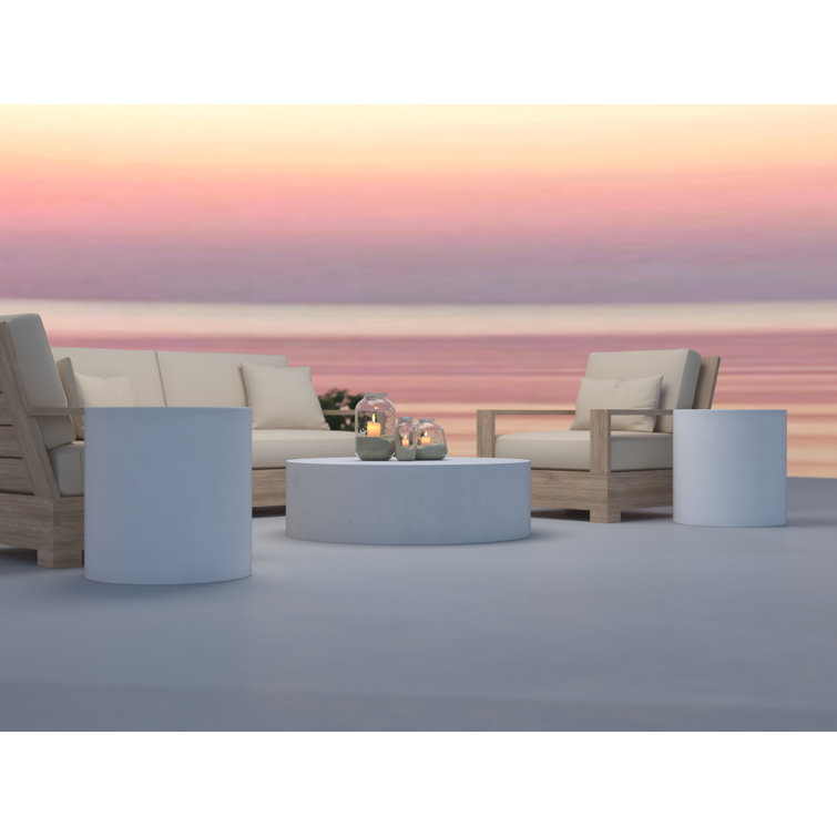 Ivory 20'' Round Concrete Outdoor Side Table
