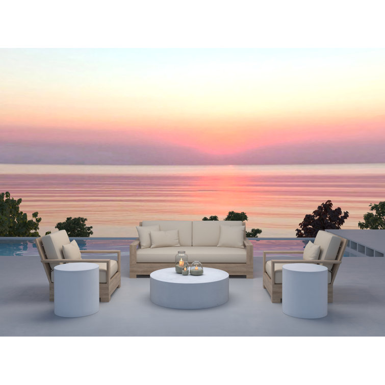 Ivory 20'' Round Concrete Outdoor Side Table