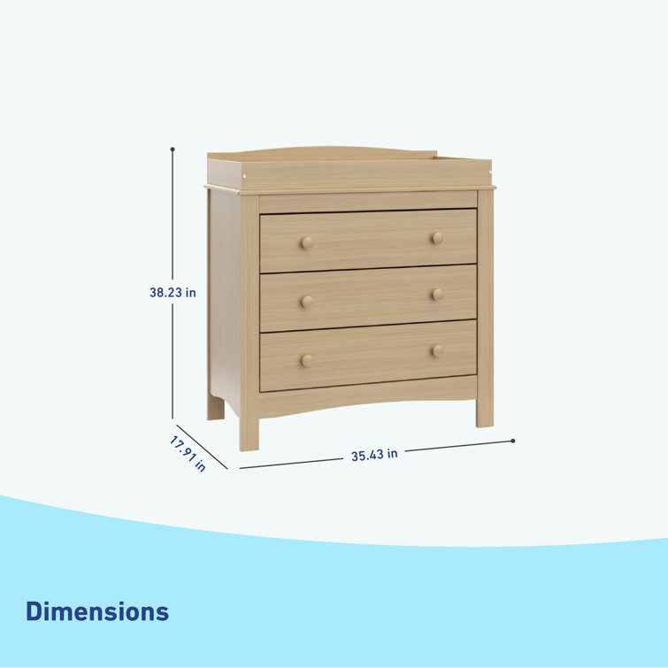 Noah Driftwood 3-Drawer Chest with Removable Changing Topper