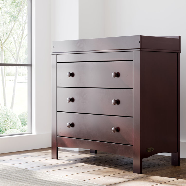 Espresso 3-Drawer Chest with Removable Changing Topper
