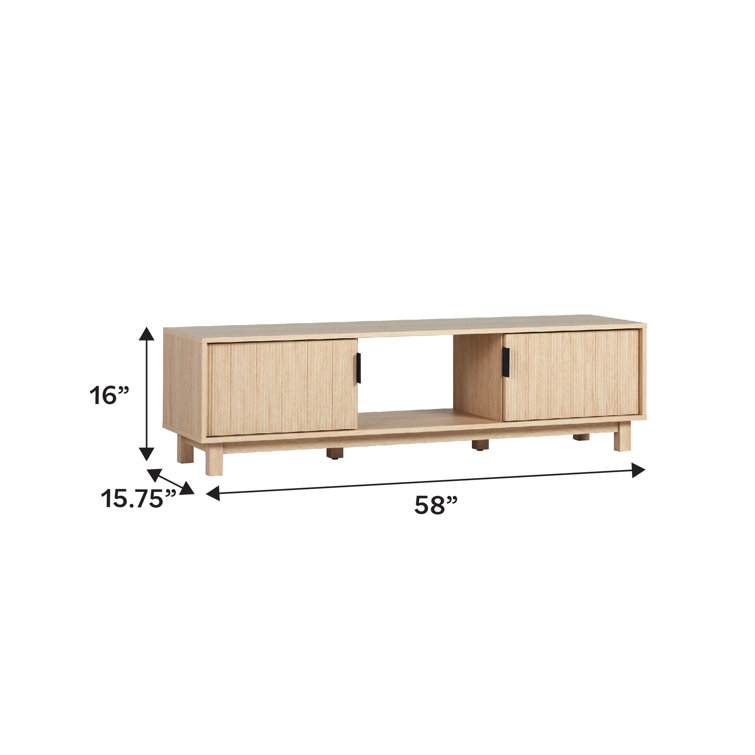 Coastal Oak Modern Fluted 2-Door TV Stand