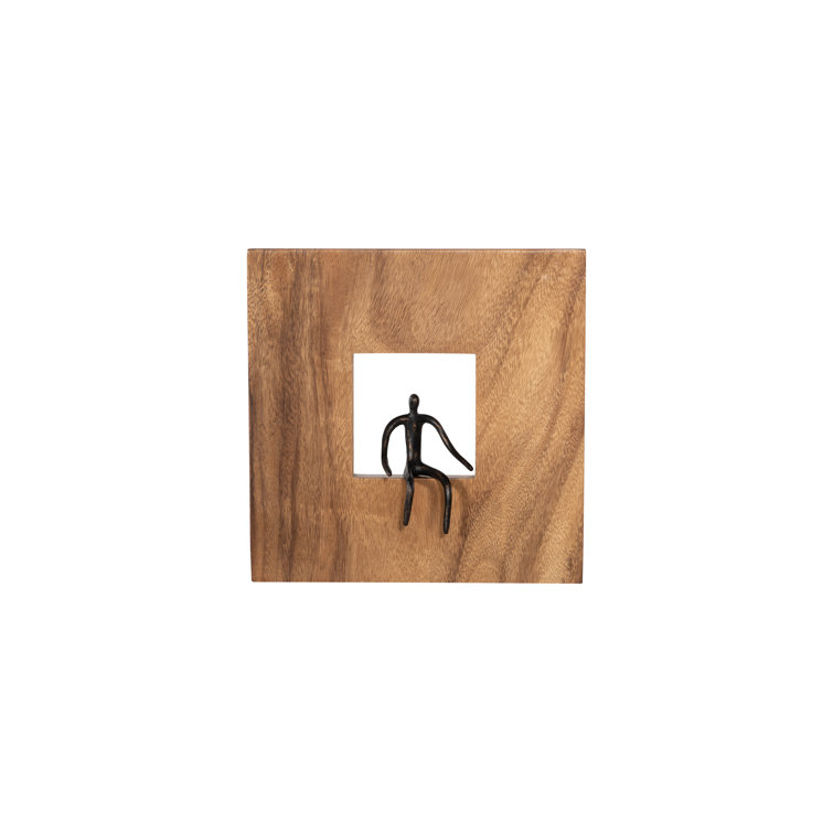 Transitional Atlas 14" Black and Brown Wood Wall Figurine