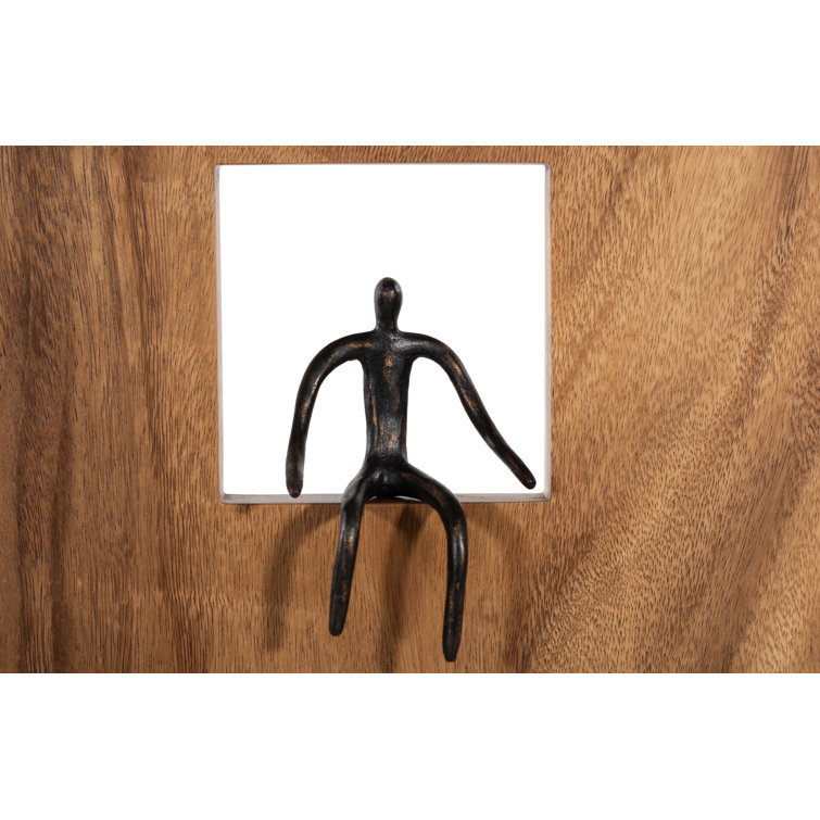 Transitional Atlas 14" Black and Brown Wood Wall Figurine