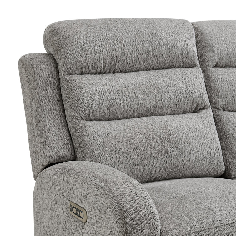 Gray Tufted 2-Piece Sofa and Loveseat Set with Cup Holder
