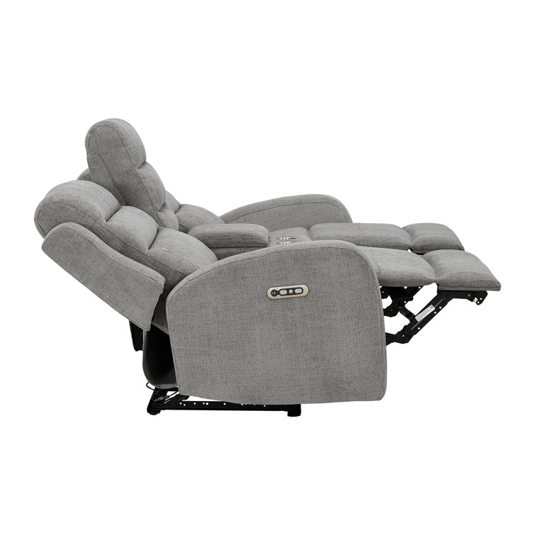 Gray Tufted 2-Piece Sofa and Loveseat Set with Cup Holder