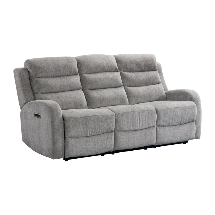 Gray Tufted 2-Piece Sofa and Loveseat Set with Cup Holder