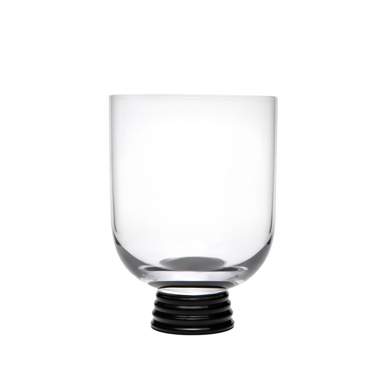 Trevi 17.6oz Clear Glassware Set with Black Base, Set of 4
