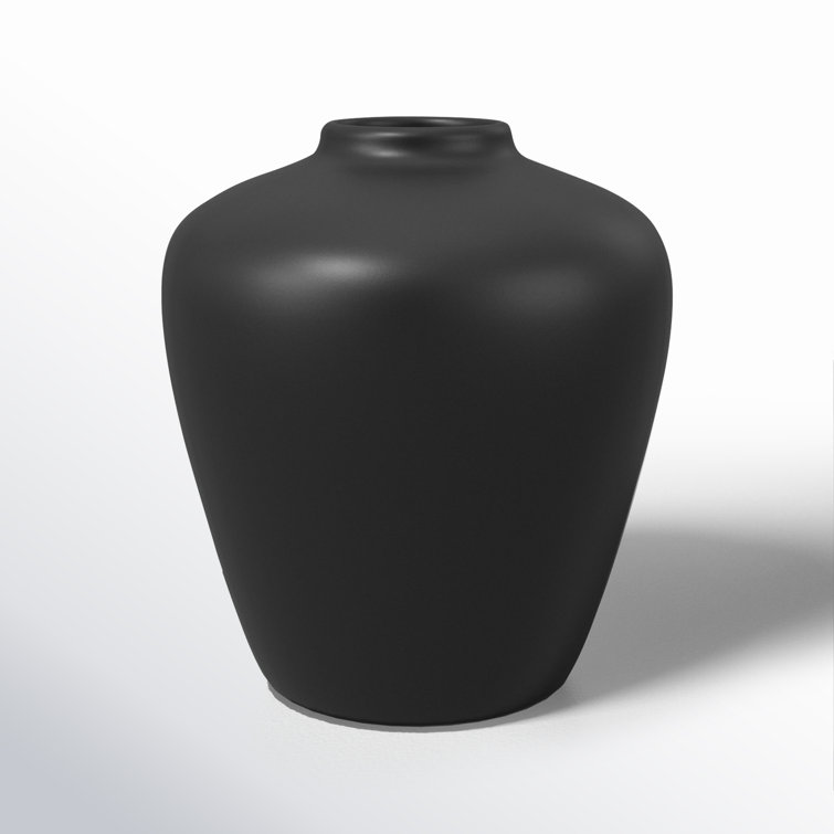 Matte Black Ceramic Novelty Table Vase