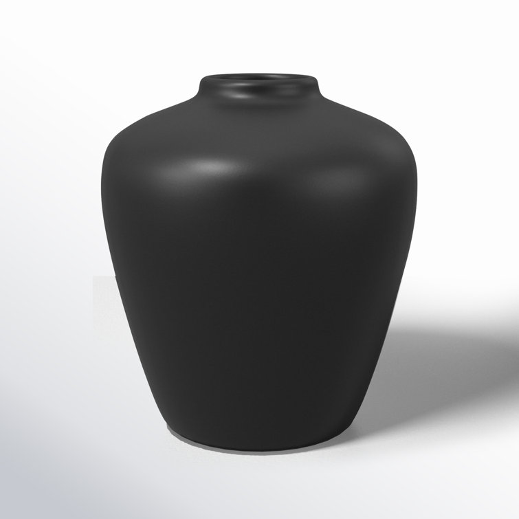 Matte Black Ceramic Novelty Table Vase