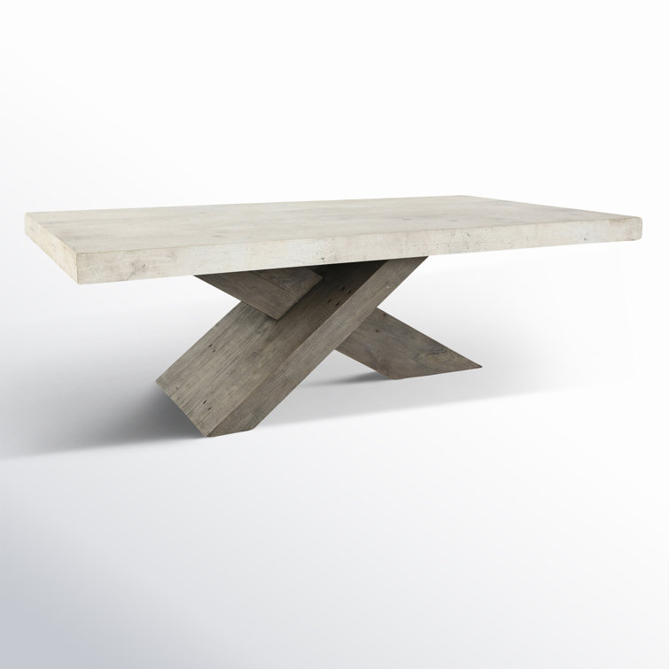 Albion 54'' Gray and Cream Transitional Rectangular Coffee Table