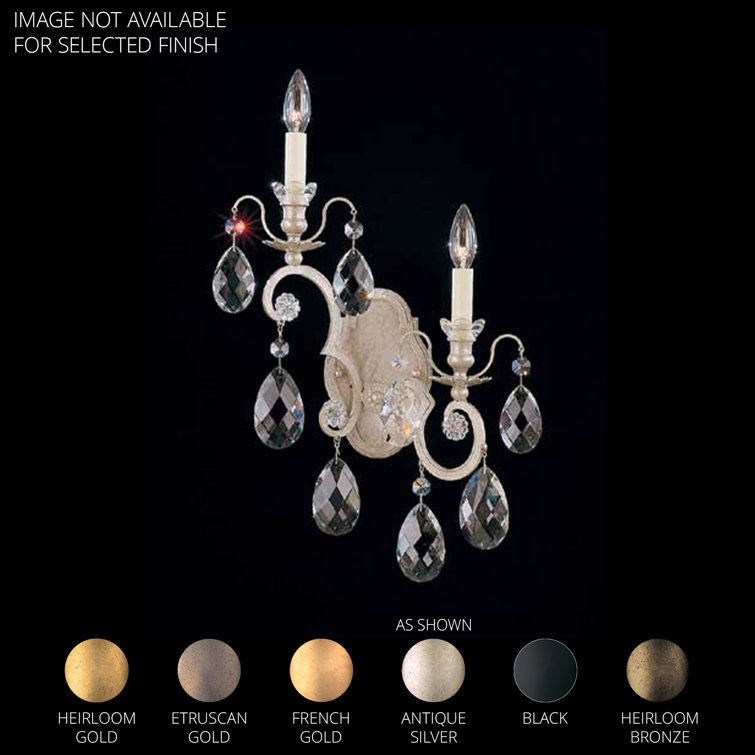Renaissance Etruscan Gold 14" Handcut Crystal Wall Sconce