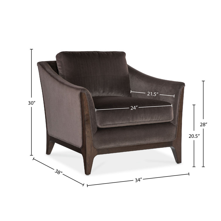 Sophia Mid-Century Brown Leather and Wood Armchair