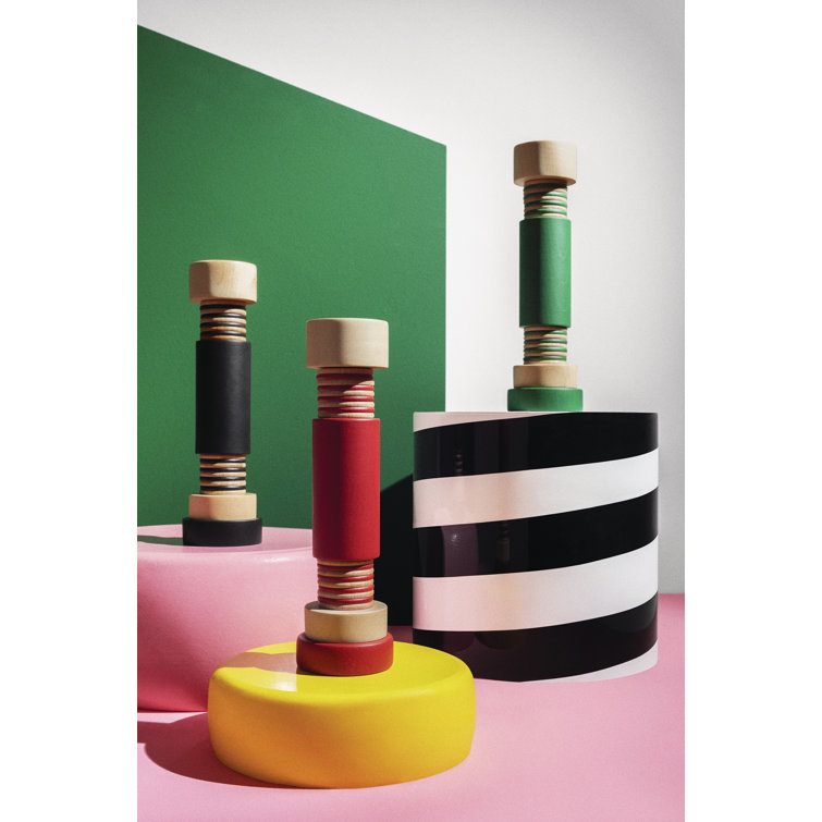 Ettore Sottsass Green Beech Wood Salt and Pepper Mill