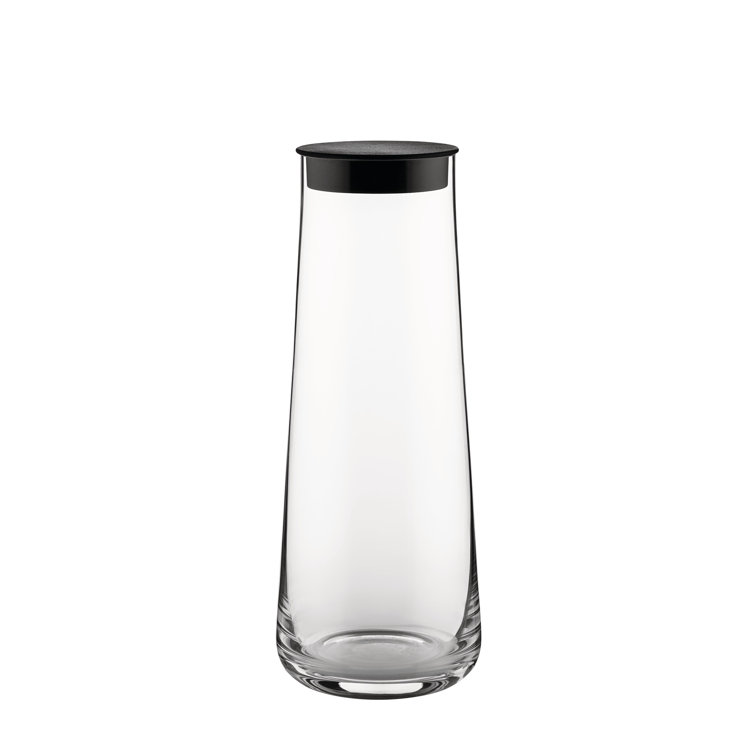Eugenia 37.2oz Clear Glass Pitcher with Black Cap