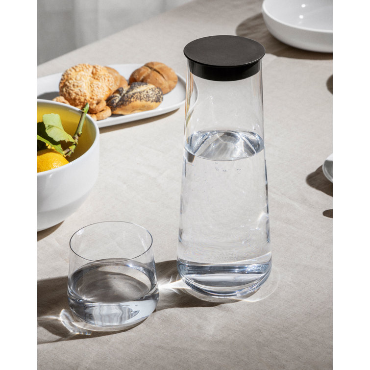 Eugenia 37.2oz Clear Glass Pitcher with Black Cap