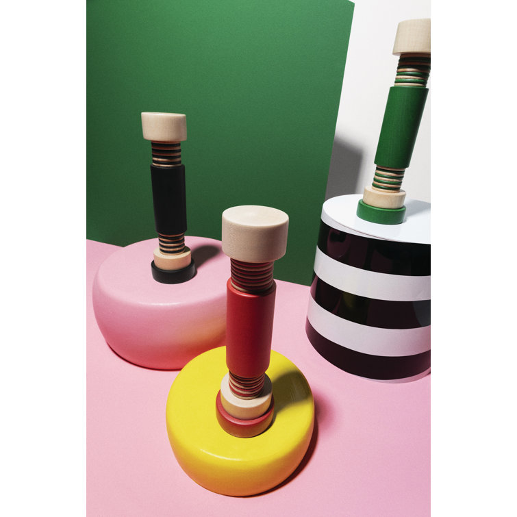 Ettore Sottsass Green Beech Wood Salt and Pepper Mill