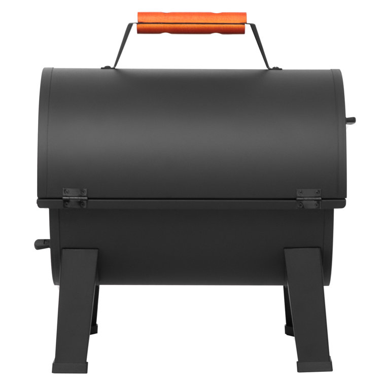 Royal Gourmet Compact Black Portable Charcoal Grill with Side Cooking Area