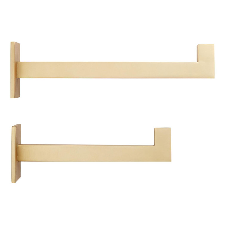 Bodwell Satin Brass Modern Wall Mount Shelf Bracket