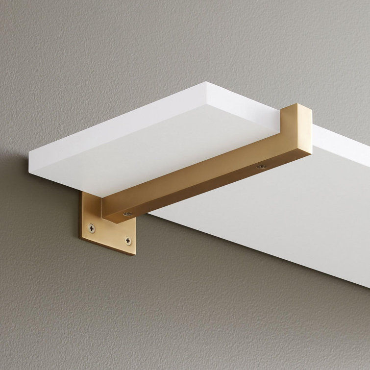 Satin Brass Modern Shelf Bracket 9" x 2.5"