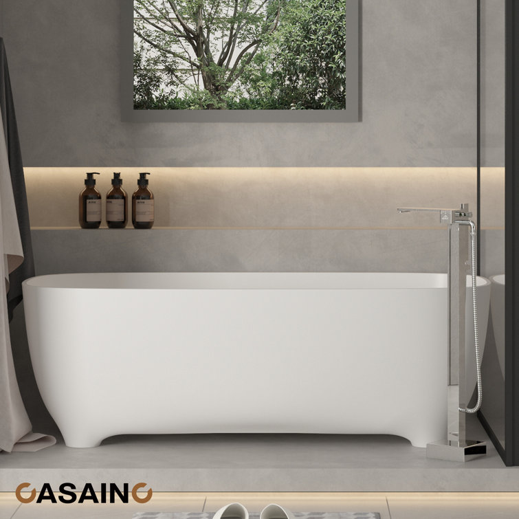 Chrome Plated Freestanding Bathtub Faucet with Hand Shower