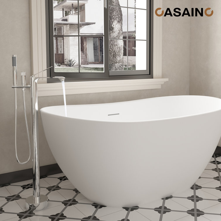 Chrome Plated Freestanding Bathtub Faucet with Handshower