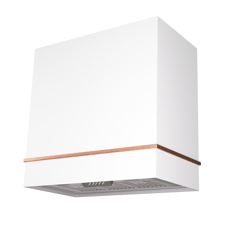 36" White and Copper Stainless Steel Wall Mounted Range Hood